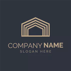 Construction Logo Simple Golden Construction logo design