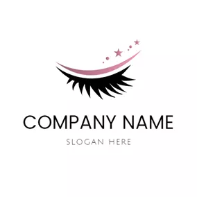 Eyelash Logo Star Decorative Eyeshadow and Eyelash logo design