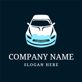 Car Wash Logo Water and White Car logo design