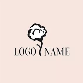 Agriculture Logo White and Black Cotton Flower logo design