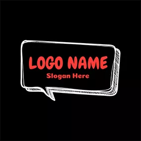 YouTube Channel Logo White and Black Dialog Box logo design