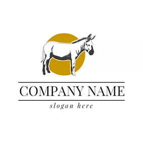 Sketch Logo White and Black Donkey Icon logo design