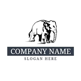 Sketch Logo White and Black Elephant logo design