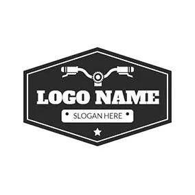 Bike Logo White Badge and Bike Headstock logo design