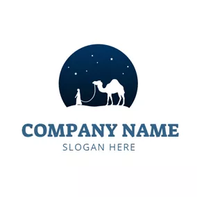 Travel & Hotel Logo White Camel and Travel Agency logo design