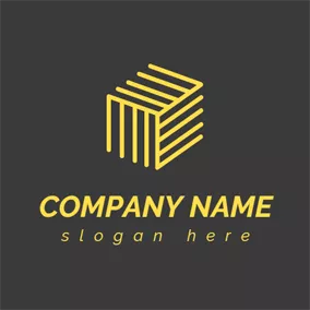 Storage Logo Yellow 3D Cube logo design