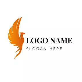 Software & App Logo Yellow Volant Phoenix logo design